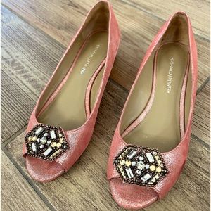 Donald J Pliner “Sonet” Demi-Wedge Flat, Coral